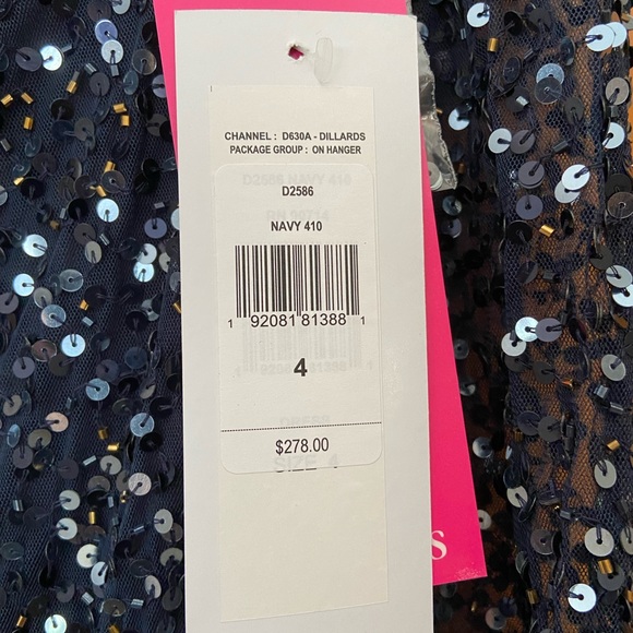 NWT Navy Sequin Gown - Picture 5 of 6